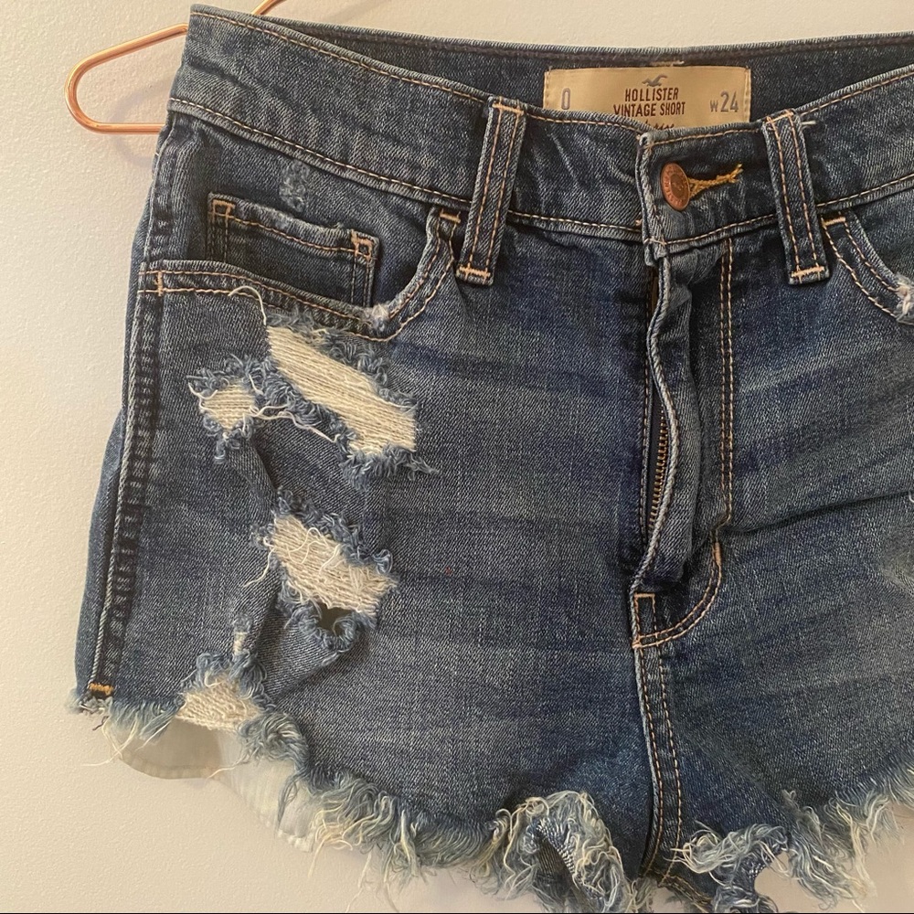 Hollister Vintage High Rise Distressed Shorts